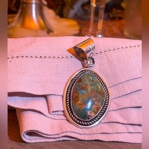 Native American Handmade Pendant genuine turquoise